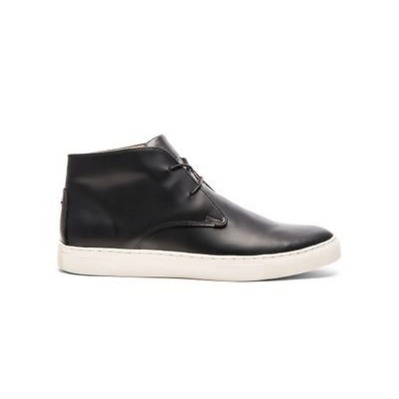 TCG Men Black Leather high top sneakers - Picture 2 of 4